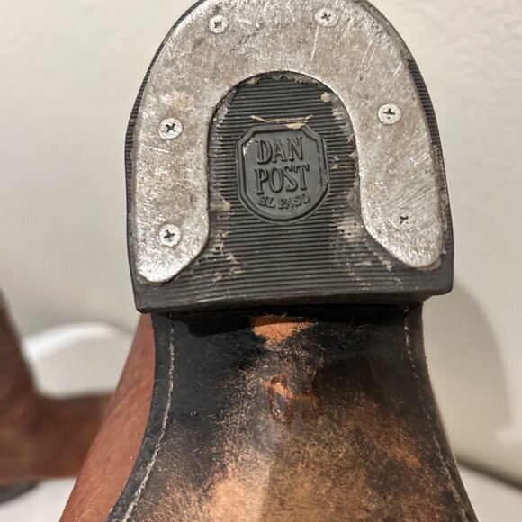 Vintage Dan Post El Paso Cowboy Boots | Men’s Size 10.5D | Distressed Leather - Picture 3 of 5